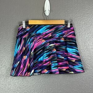 Jerdog Womens Small P Activewear Tennis Skort Colorful Print